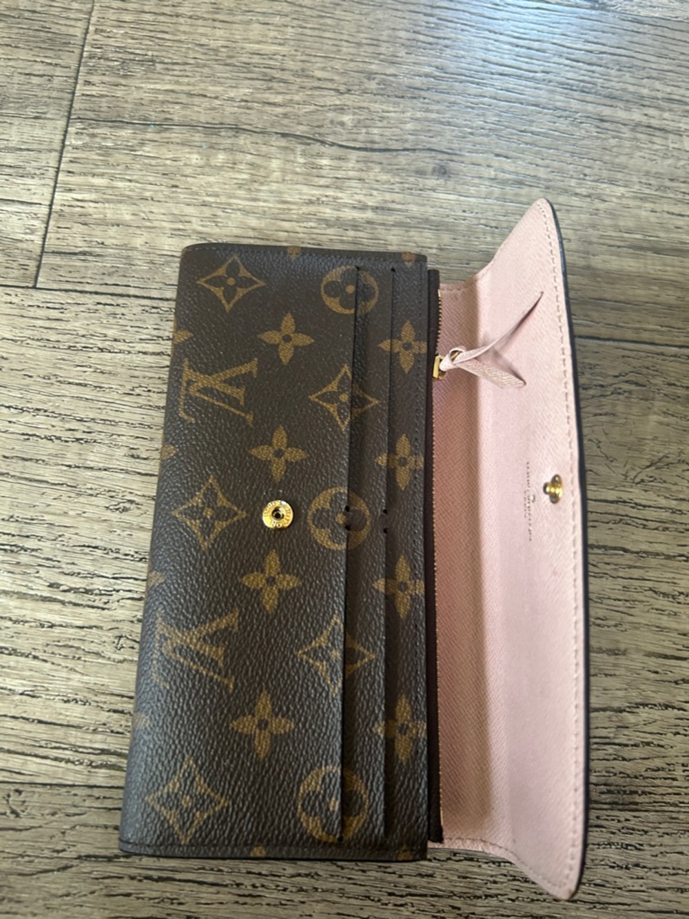 Louis Vuitton Monogram Canvas Emilie Long Wallet in Brown and Pink - Picture 15 of 17